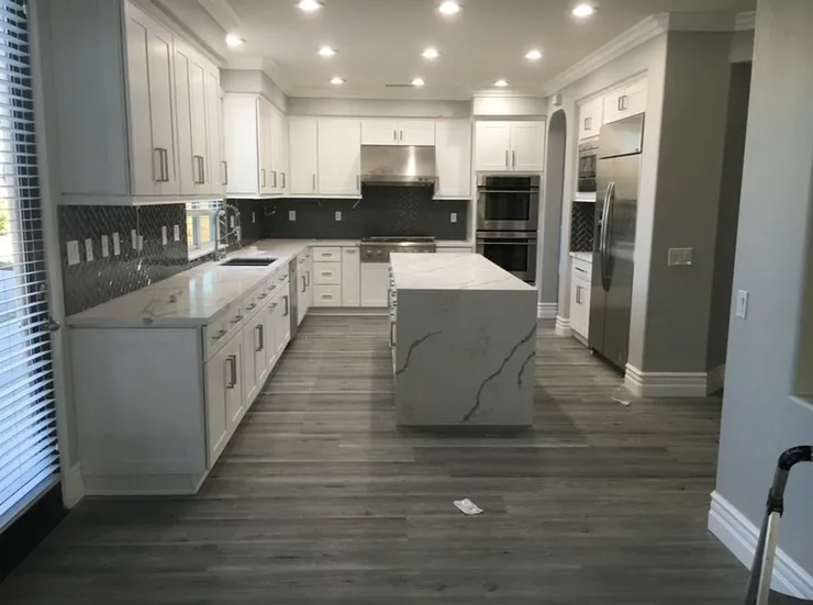 Custom cabinet installation with soft-close hardware